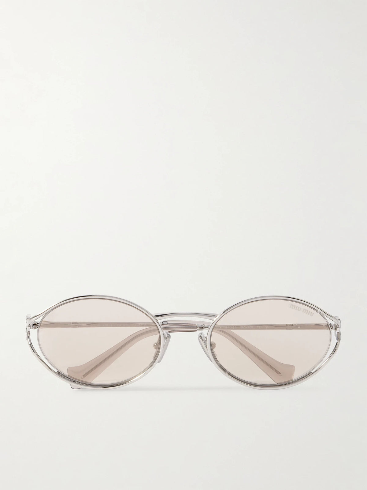 Oval-frame Silver-tone Sunglasses