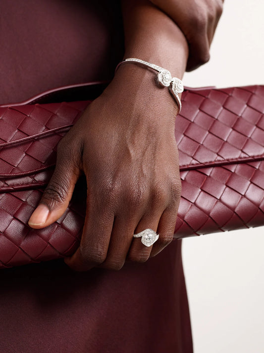 Image of Rings. Product name - Frozen Kiss 18-karat White Gold Diamond Ring in Silver colour by brand - David Morris