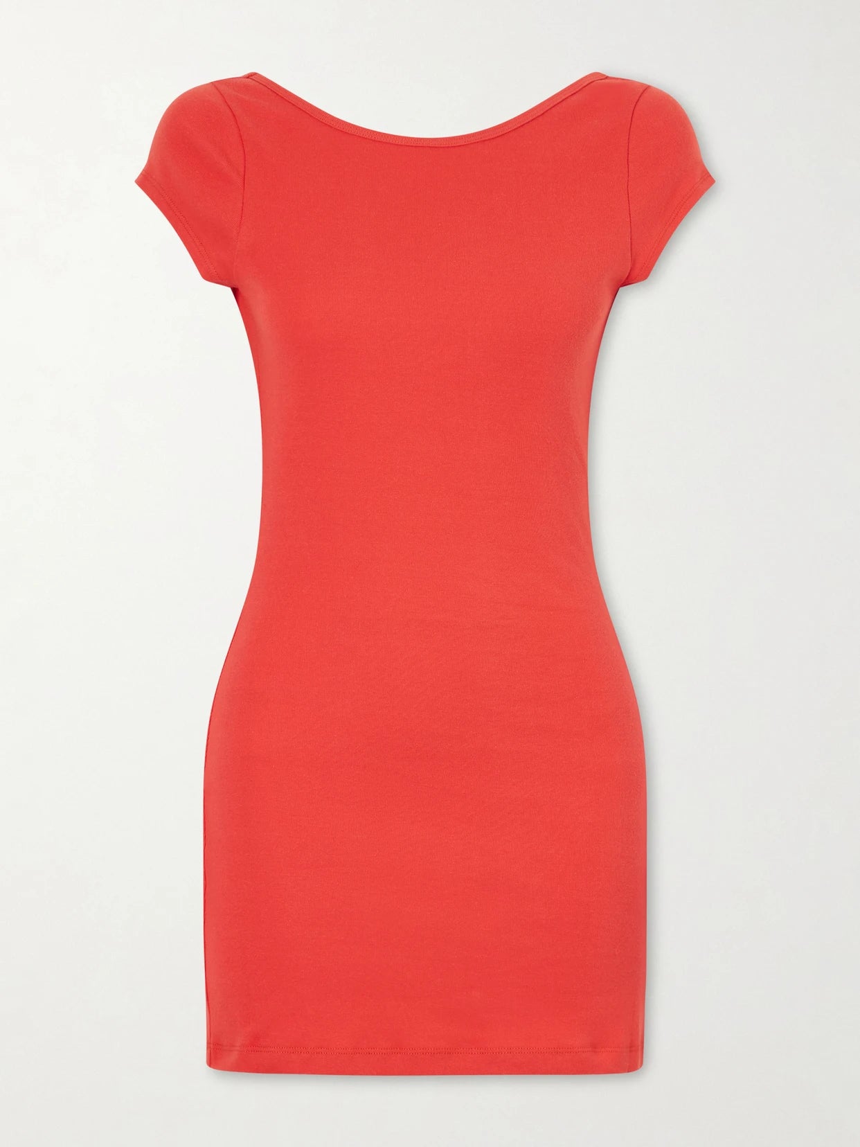 Image of Dresses. Product name - Open-back Cotton-jersey Mini Dress in Red colour by brand - Matteau