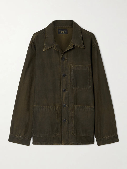 Image of Coats & Jackets. Product name - Asher Cotton-canvas Jacket in Brown colour by brand - RRL