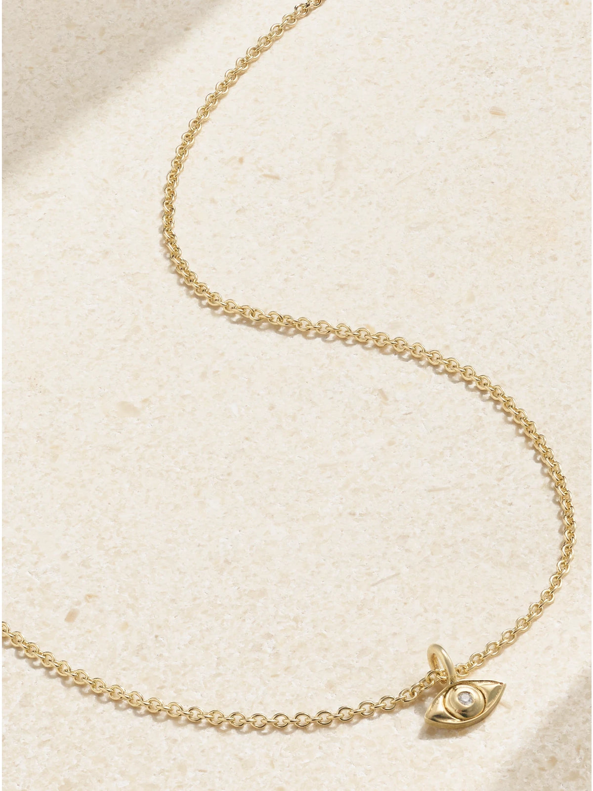 Mini Evil Eye 14-karat Gold Diamond Necklace