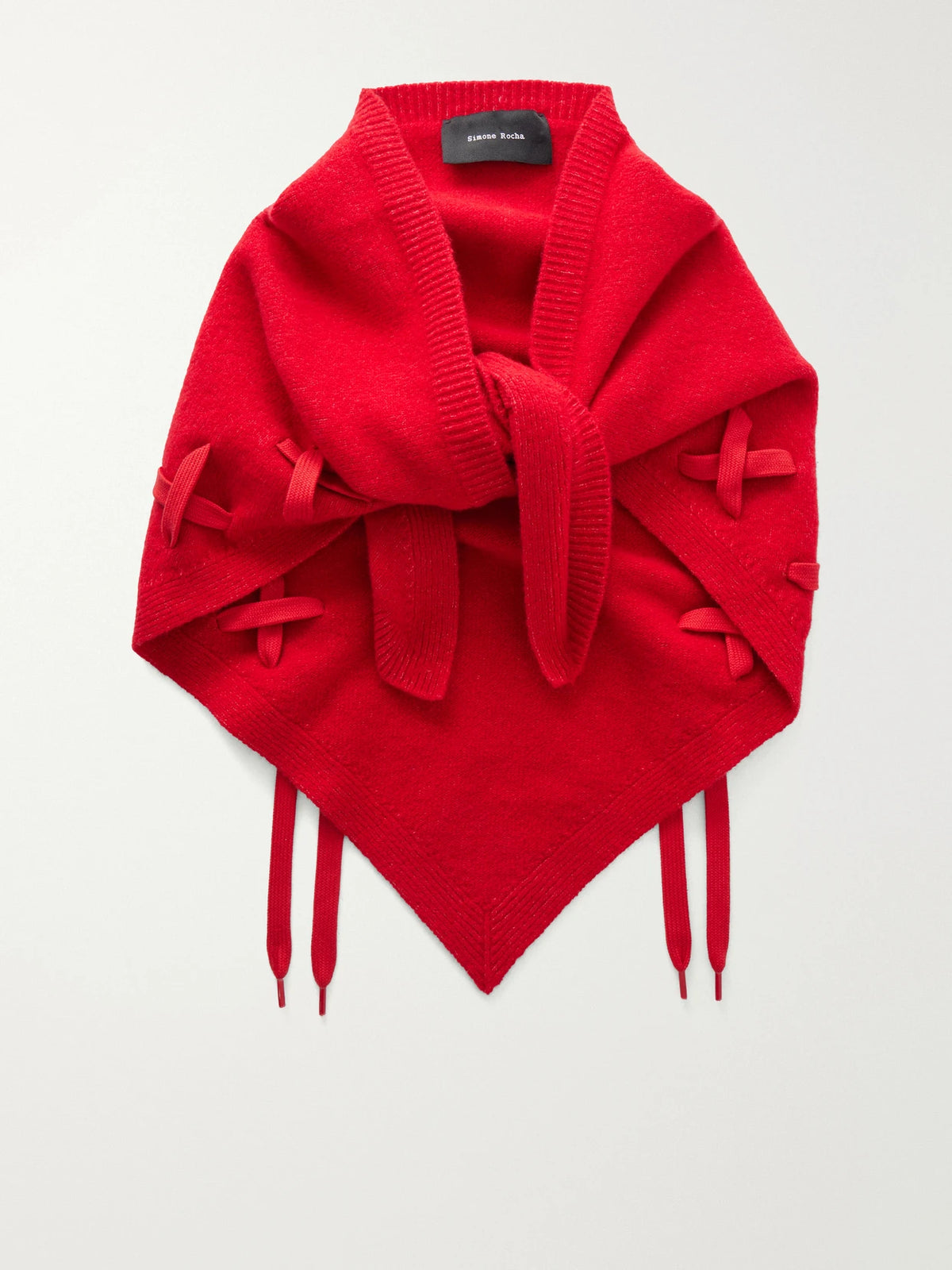 Simone Rocha Lace-up Merino Wool-blend Scarf