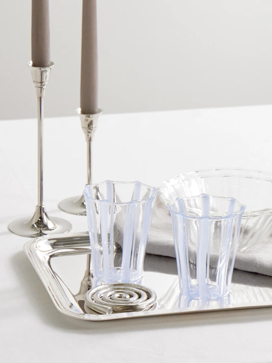 Image of Tableware. Product name - Le Verre Bonbon Set Of Four Glasses in Light blue colour by brand - Sophie Lou Jacobsen