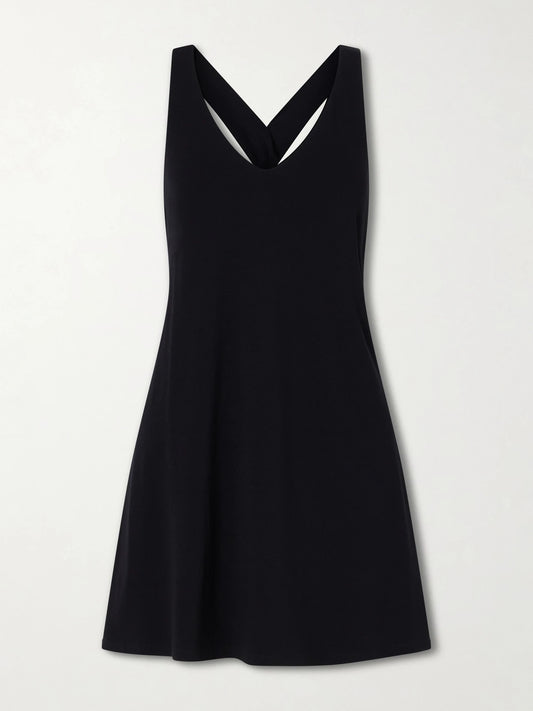 Image of Dresses. Product name - Victoria Stretch Jersey Mini Dress in Black colour by brand - Veronica de Piante