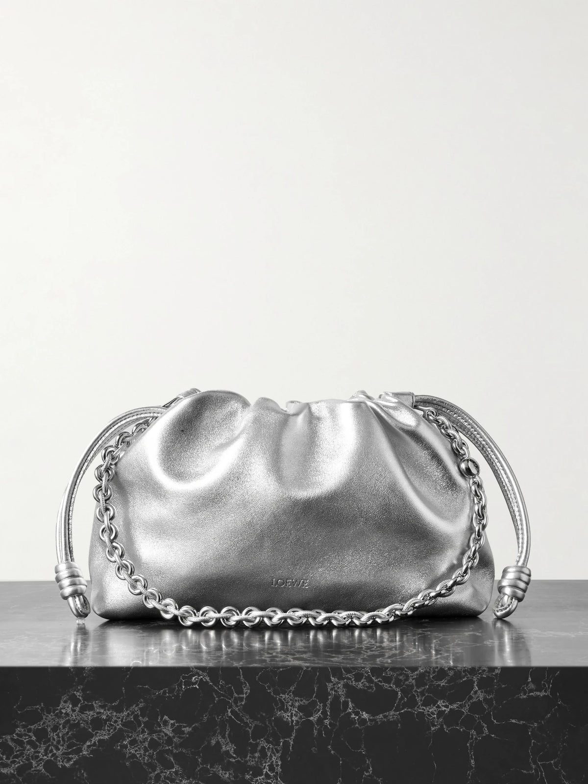 Flamenco Metallic Leather Clutch