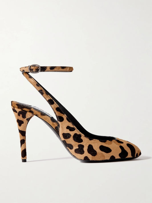 90 Leopard-print Calf Hair Pumps