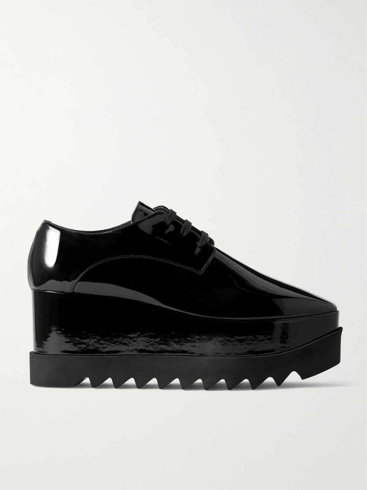 Elyse Vegetarian Patent-leather Platform Brogues