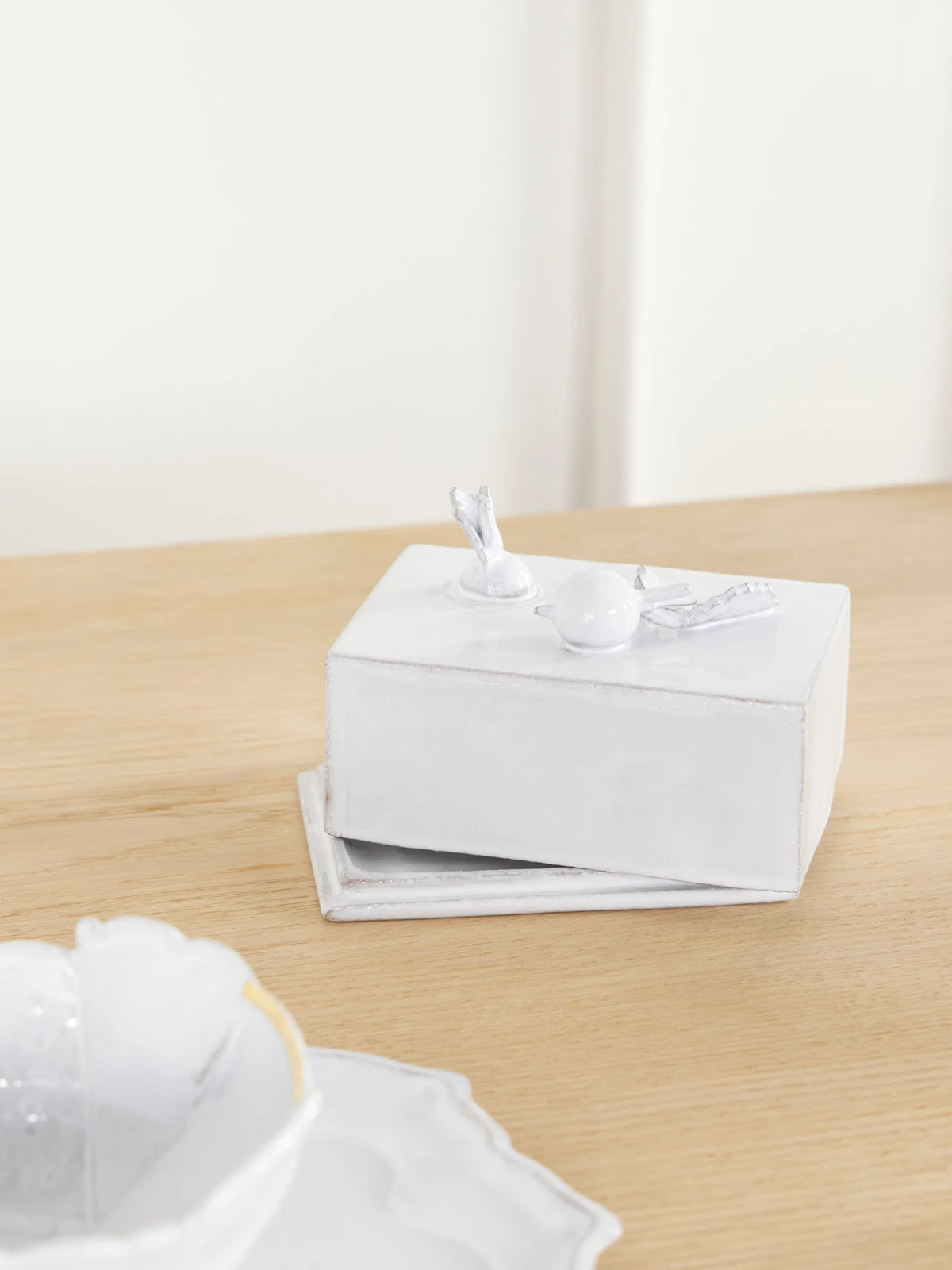 Image of Tableware. Product name - Radish Porcelain Butter Dish in White colour by brand - Astier De Villatte