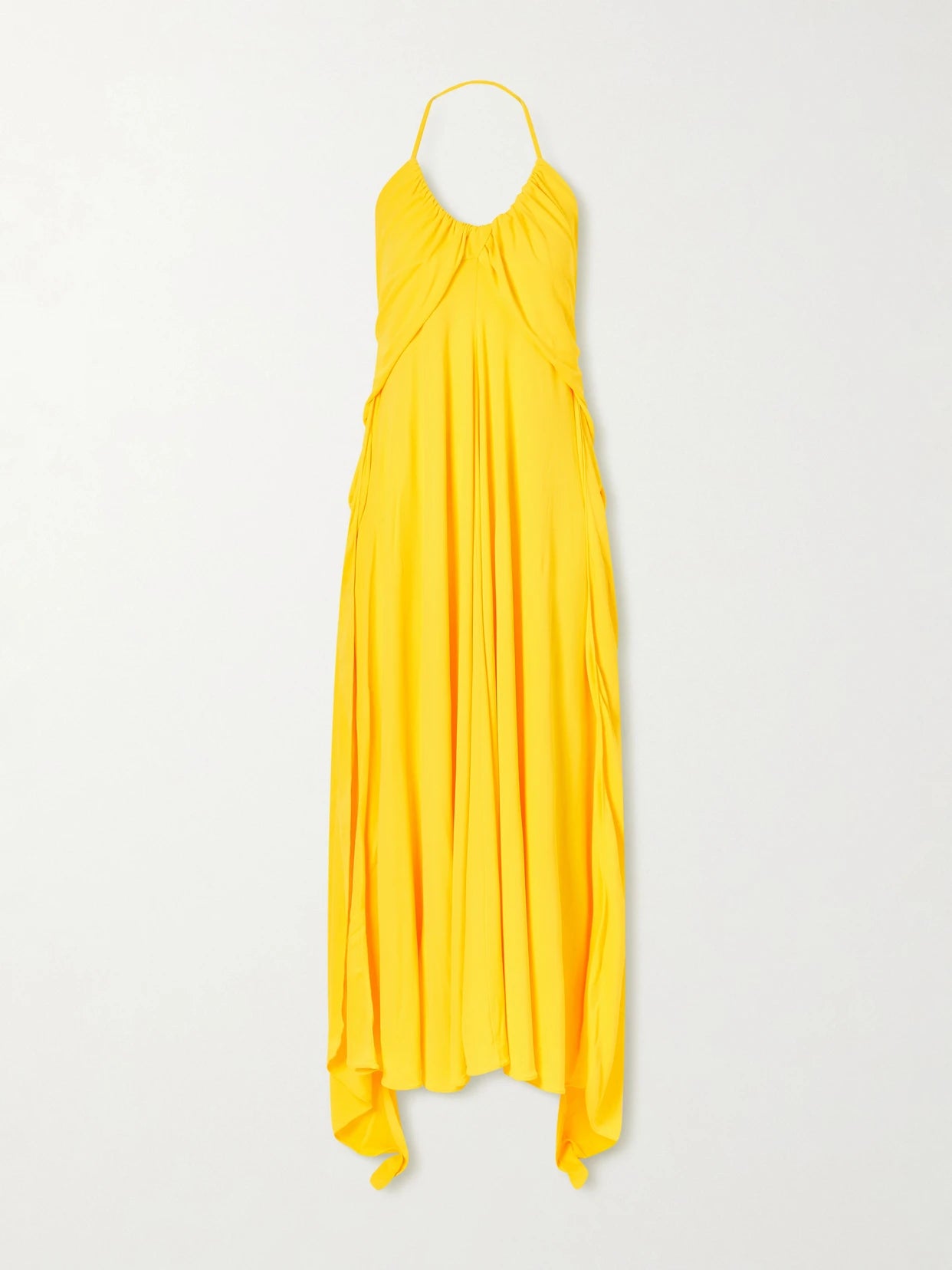 Image of Dresses. Product name - Halter Jersey Maxi Dress in Yellow colour by brand - Alaïa