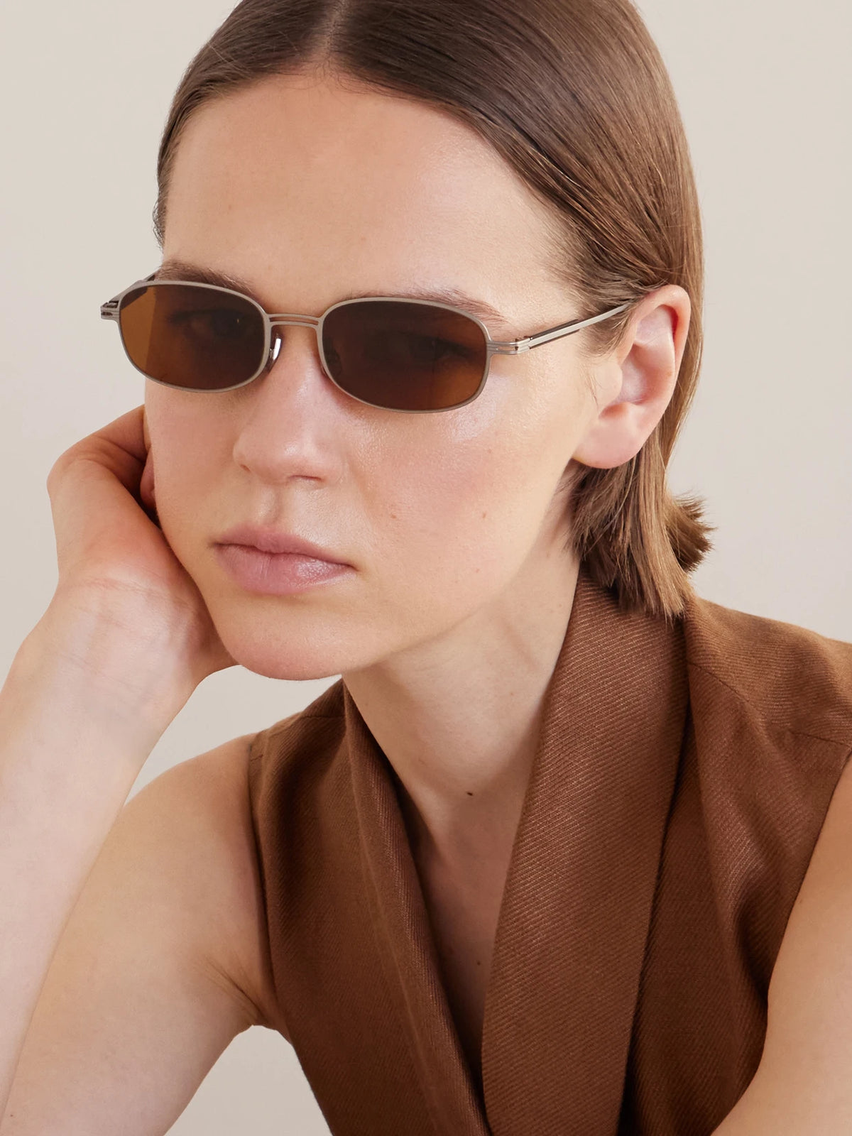 Image of Sunglasses. Product name - Square-frame Silver-tone And Acetate Sunglasses in Multi colour by brand - Brunello Cucinelli