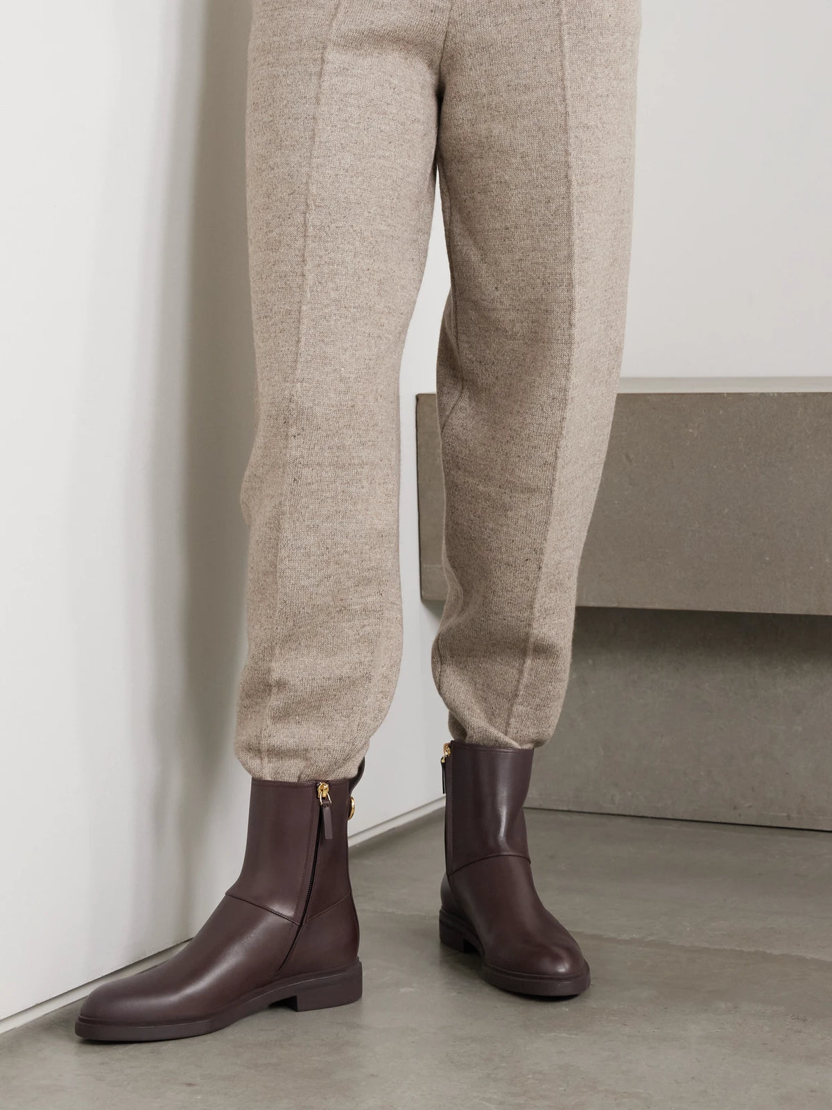 Kilda Paneled Leather Ankle Boots