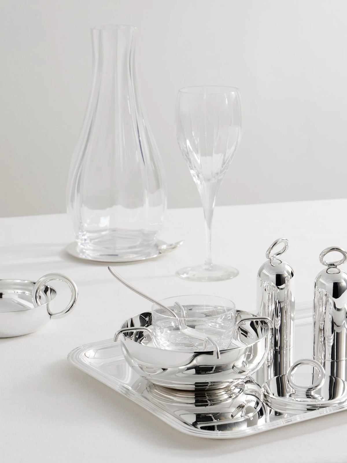Image of Tableware. Product name - Vertigo Silver-plated Caviar Serving Set in Multi colour by brand - Christofle