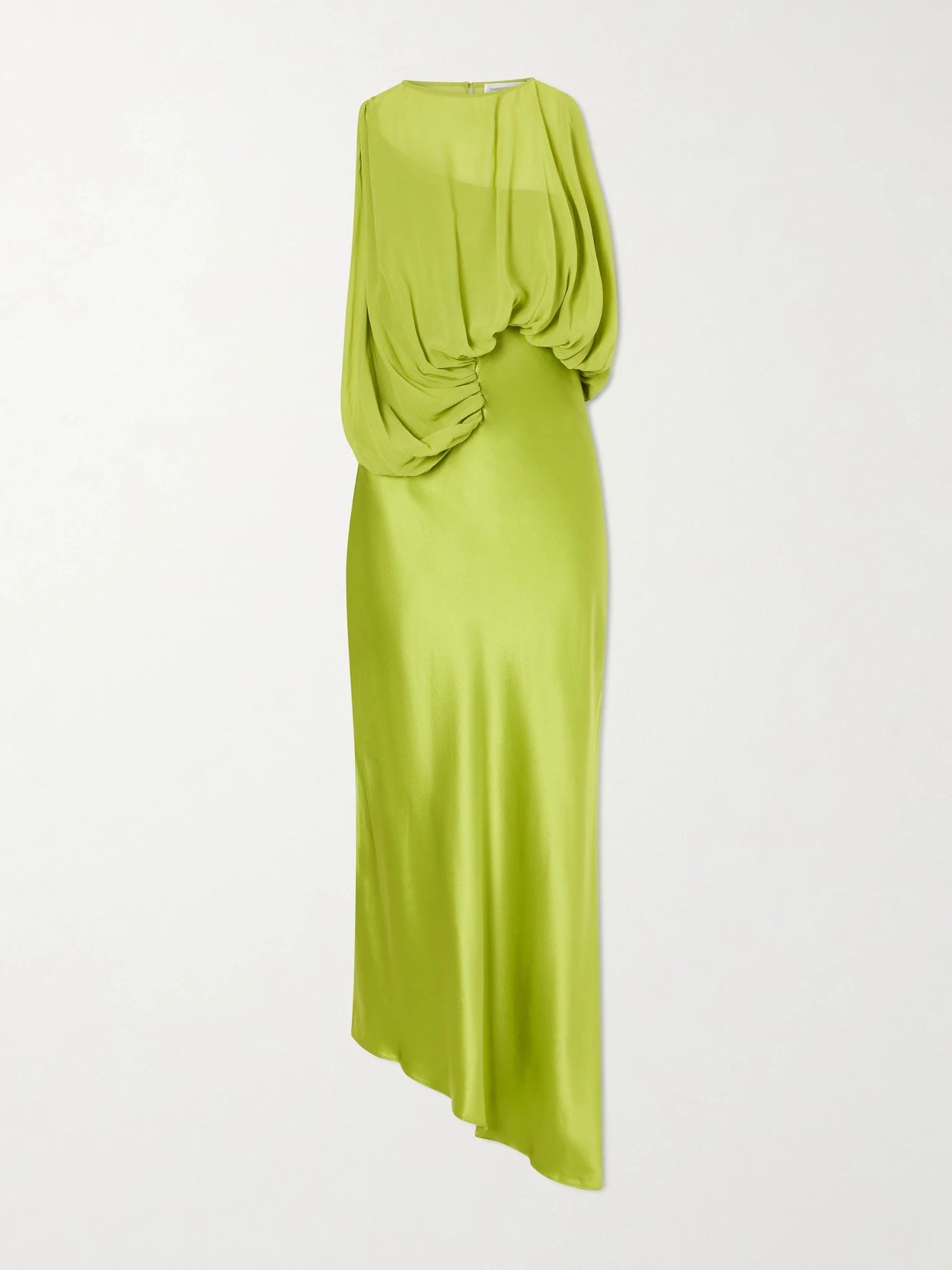Culumus Asymmetric Draped Silk-chiffon And Satin Maxi Dress