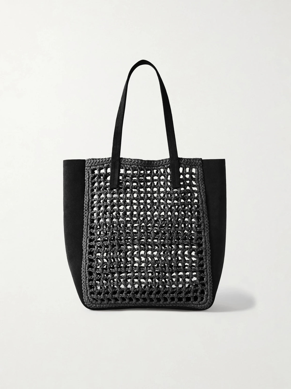 Zoe Small Leather And Raffia Tote