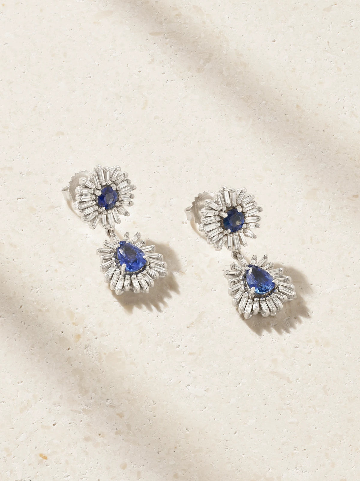 18-karat White Gold, Sapphire And Diamond Earrings