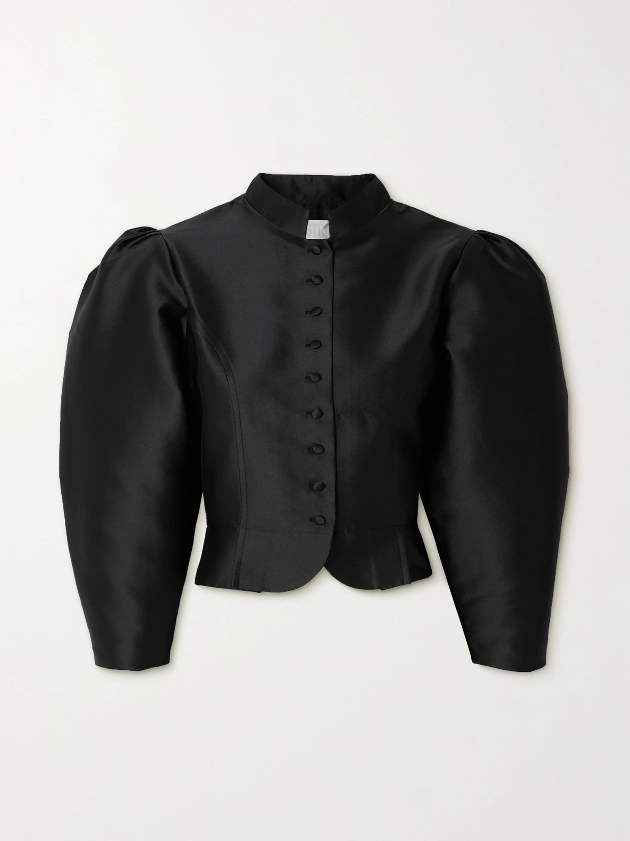 Image of Coats & Jackets. Product name - Amoako Cropped Faille Jacket in Black colour by brand - DESTREE