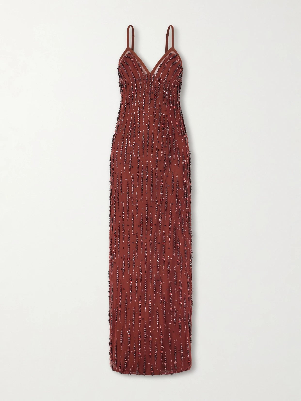 Image of Dresses. Product name - Ishbel Sequin-embellished Mesh Gown in Bronze colour by brand - Jenny Packham
