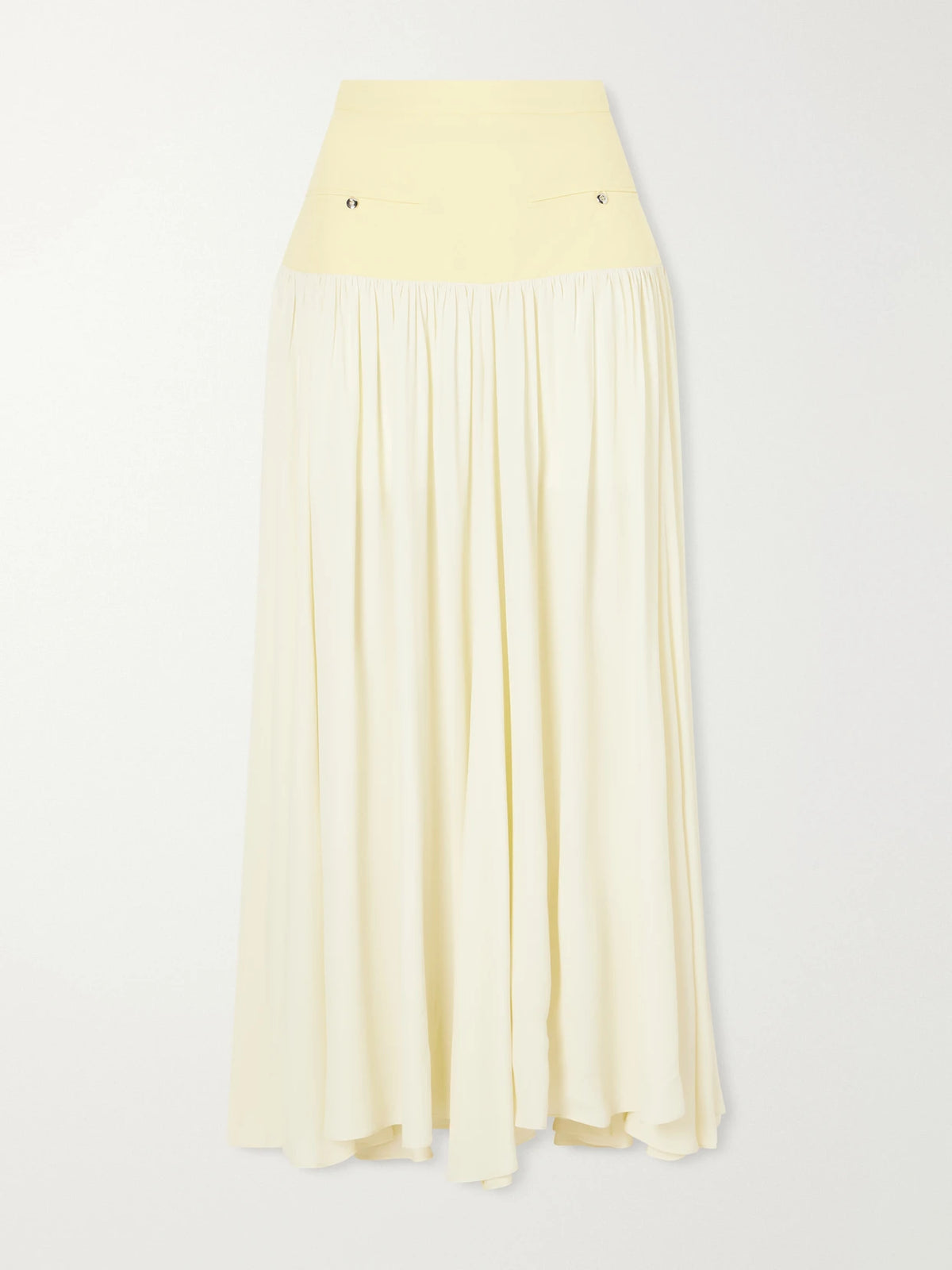 Cotton And Crepe Maxi Skirt