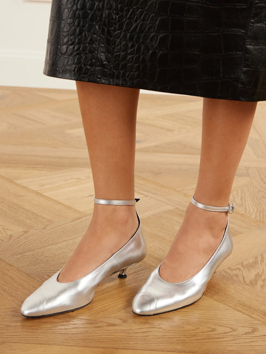 Aeyde Priya 35 Metallic-leather Pumps