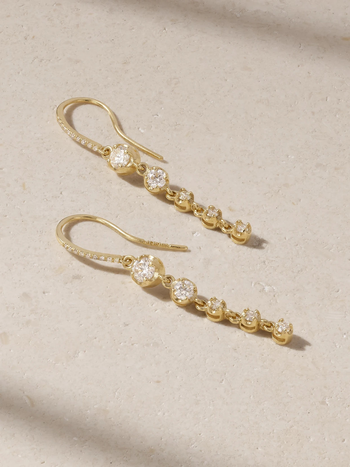 5 Graduated Illusion 18-karat Gold Diamond Earrings