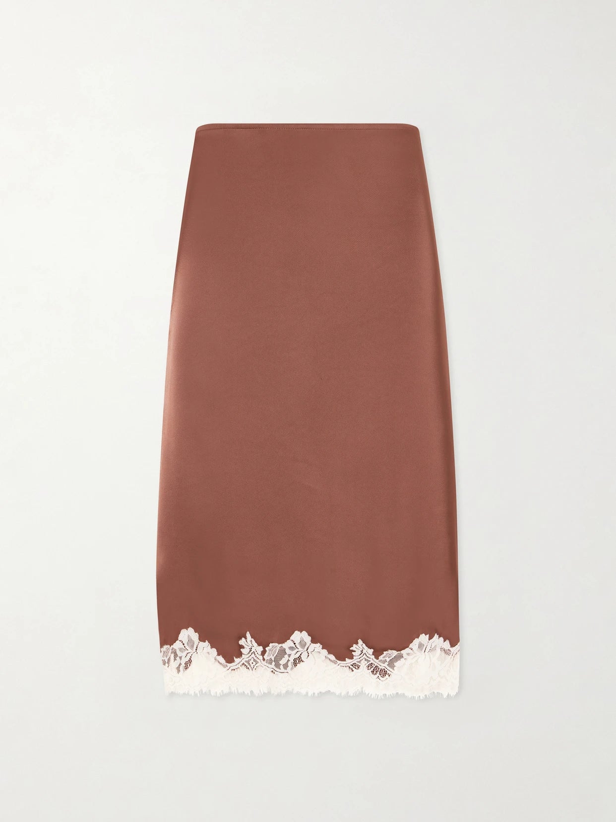 Marisol Lace-trimmed Satin Midi Skirt