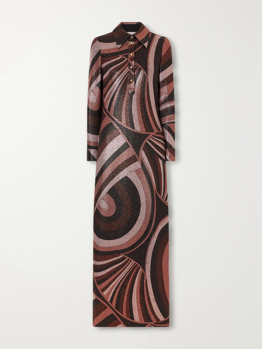 PUCCI Printed Knitted Maxi Dress
