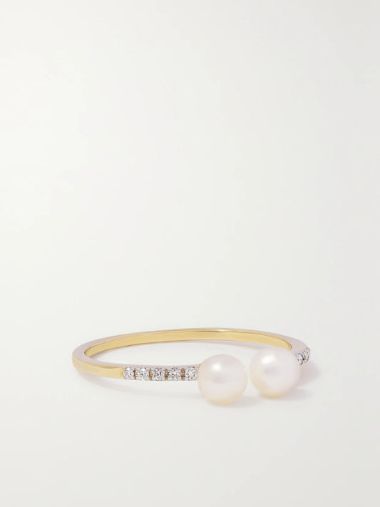 Mateo 14-karat Gold, Pearl And Diamond Ring