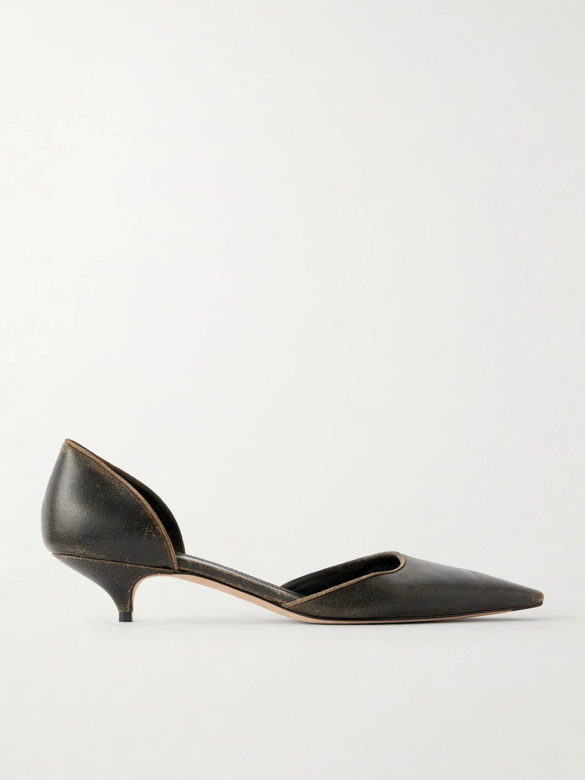 Liisa Waxed Suede Kitten Pumps