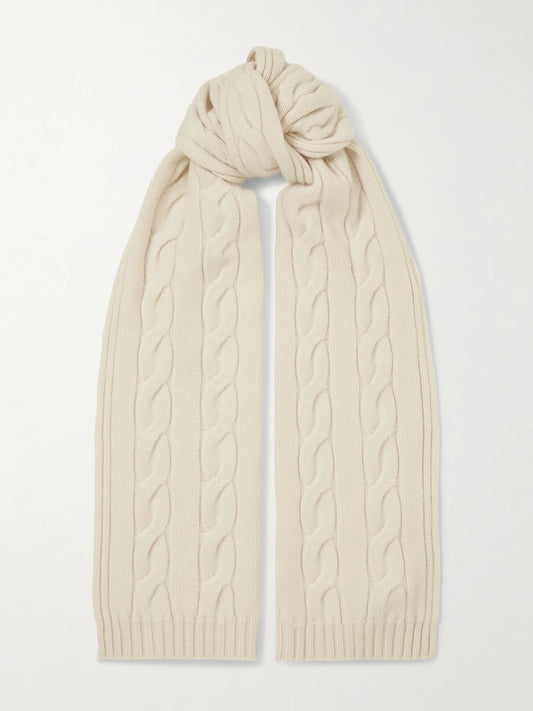 Loro Piana Cable-knit Cashmere Scarf