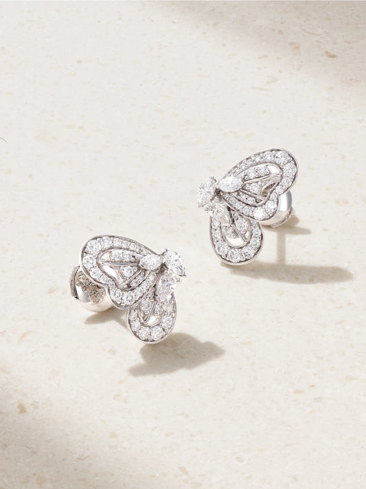 Portraits Of Nature Butterfly 18-karat White Gold Diamond Earrings