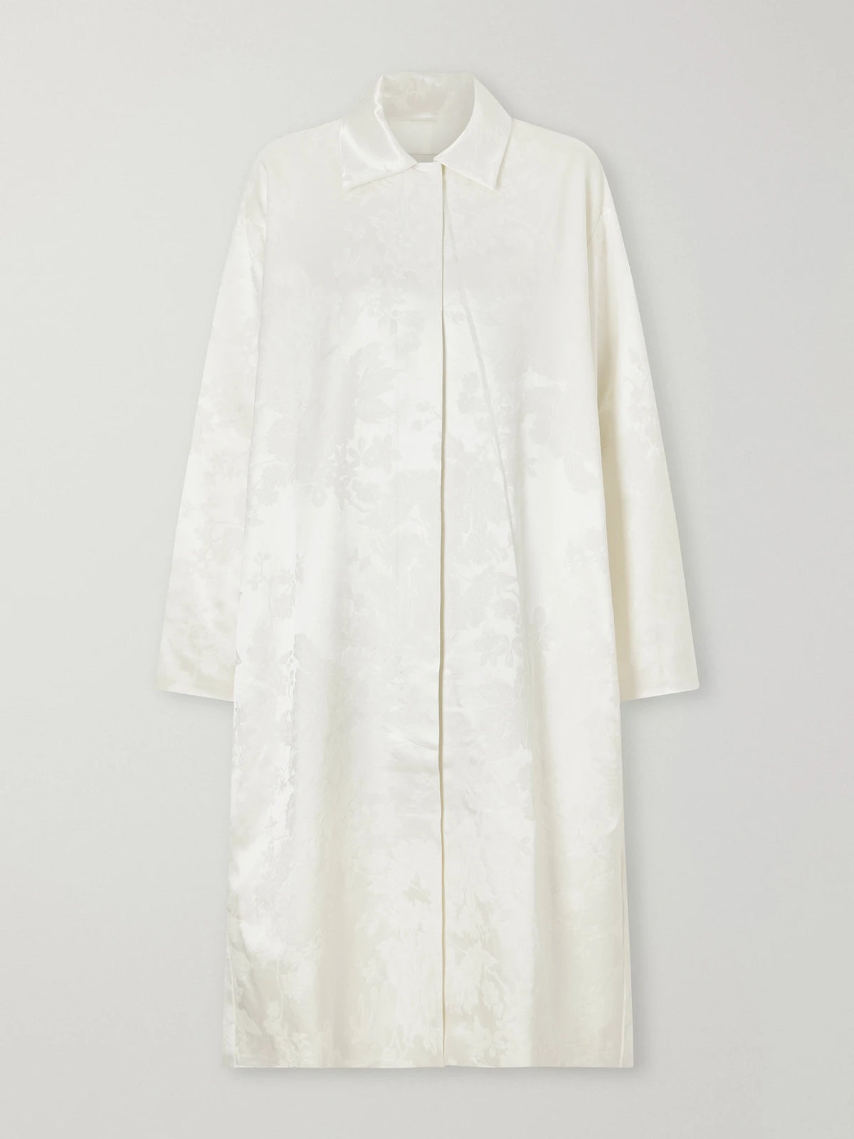 ST. AGNI Silk And Wool-blend Floral-jacquard Cloqué Coat