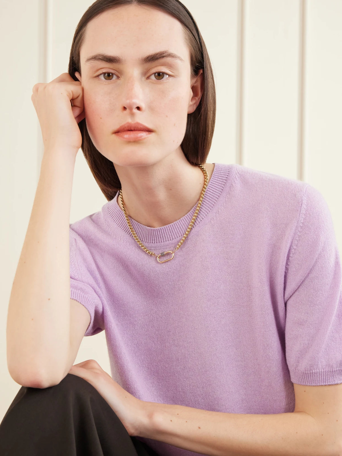 Image of Necklaces. Product name - Rolling Curb 14-karat Gold Chain Necklace in Multi colour by brand - Marla Aaron