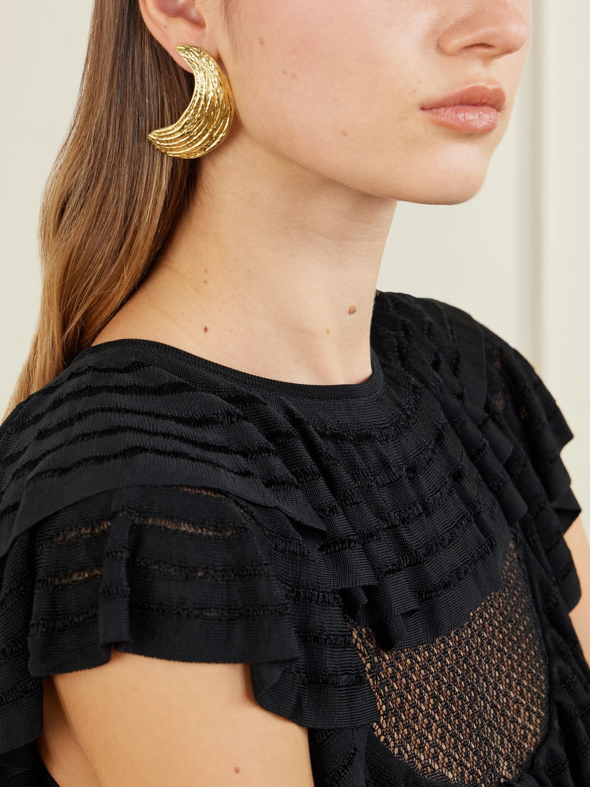 Image of Earrings. Product name - Broken Shell Gold-plated Earrings in Multi colour by brand - YSSO