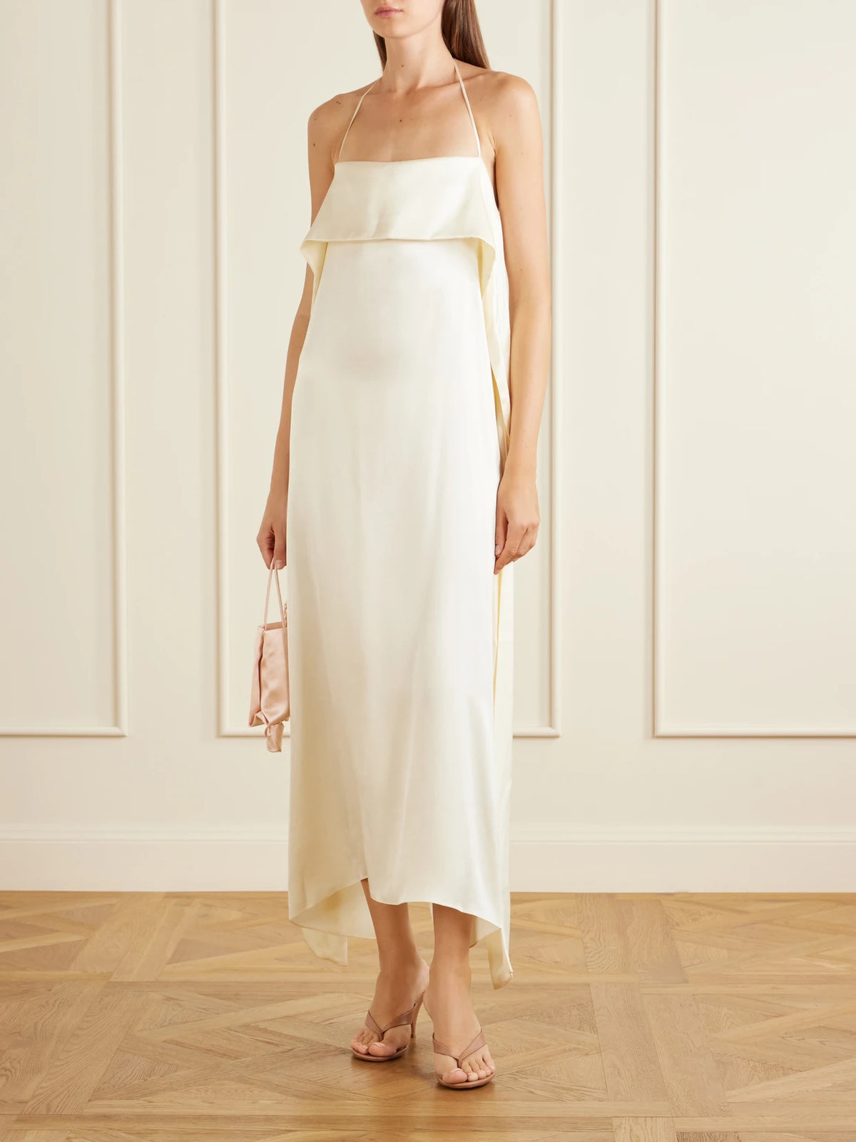 Image of Dresses. Product name - Edita Silk Maxi Dress in Cream colour by brand - Sharon Wauchob