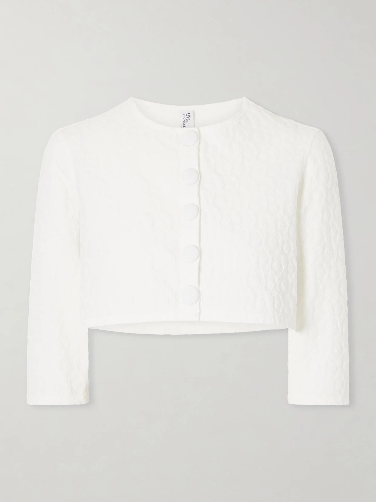 Cropped Floral-jacquard Cardigan