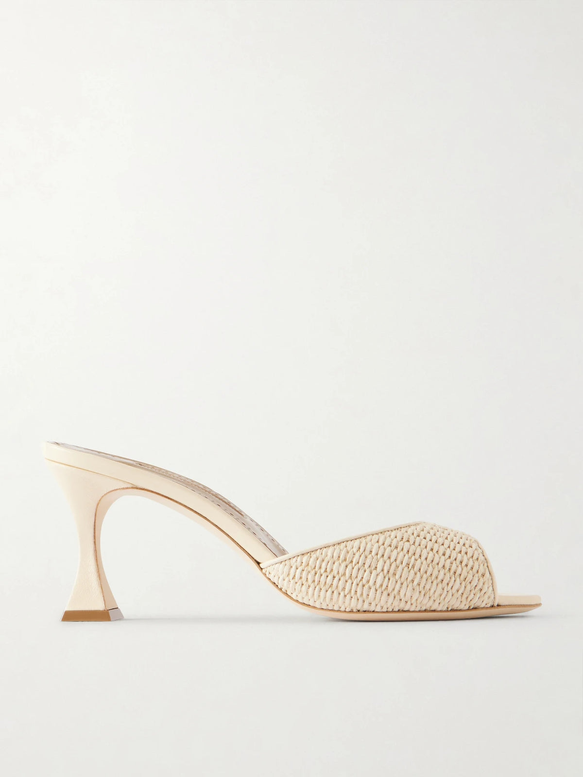 Jadara 70 Leather-trimmed Raffia Mules