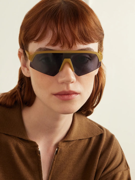 Image of Sunglasses. Product name - Choji Turbo Blade D-frame Injected Sunglasses in Yellow colour by brand - District Vision
