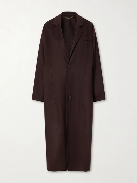 Image of Coats & Jackets. Product name - Wool-blend Coat in Burgundy colour by brand - Victoria Beckham