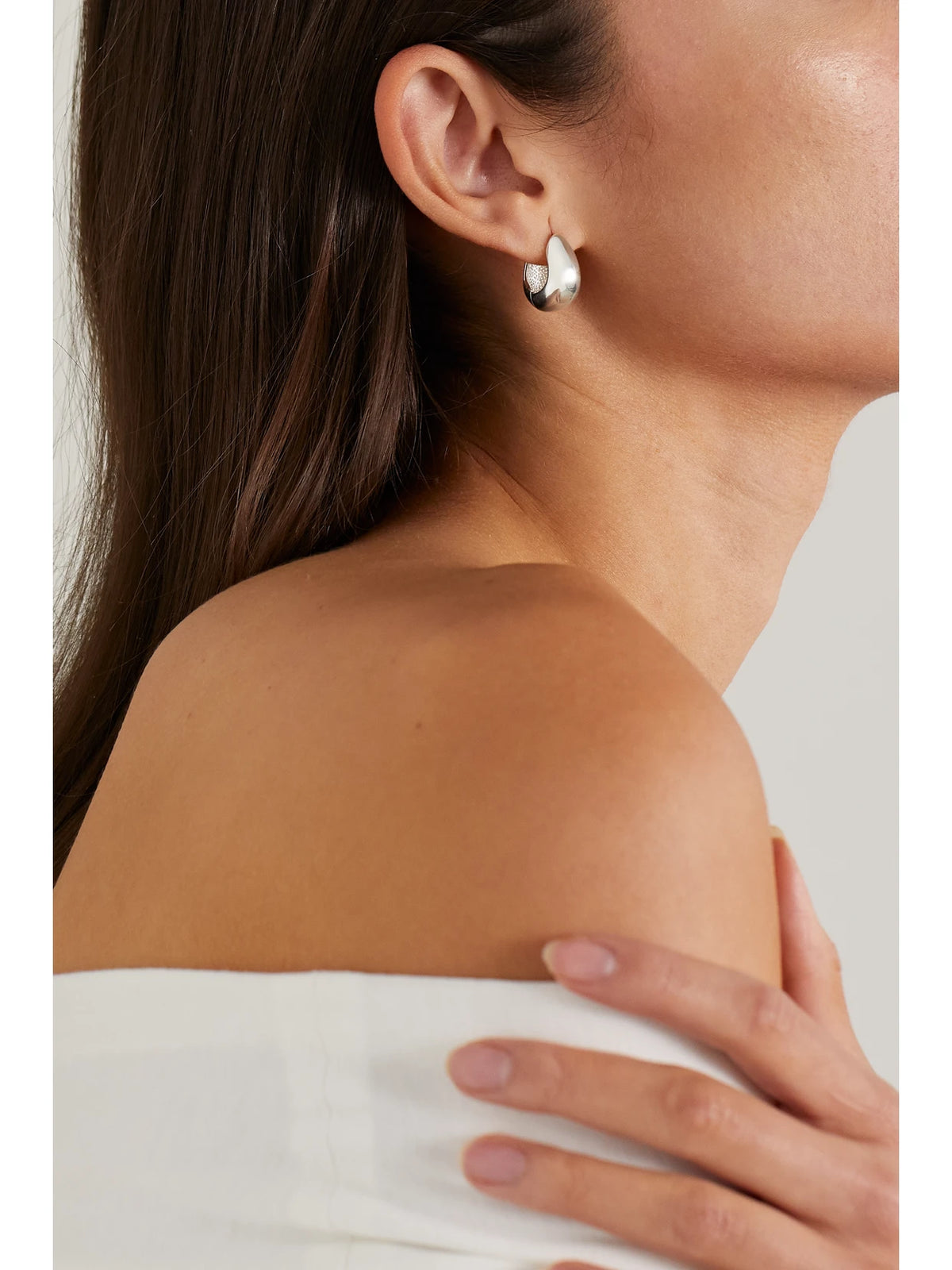 Image of Earrings. Product name - + Net Sustain Silver Hoop Earrings in Multi colour by brand - Sophie Buhai