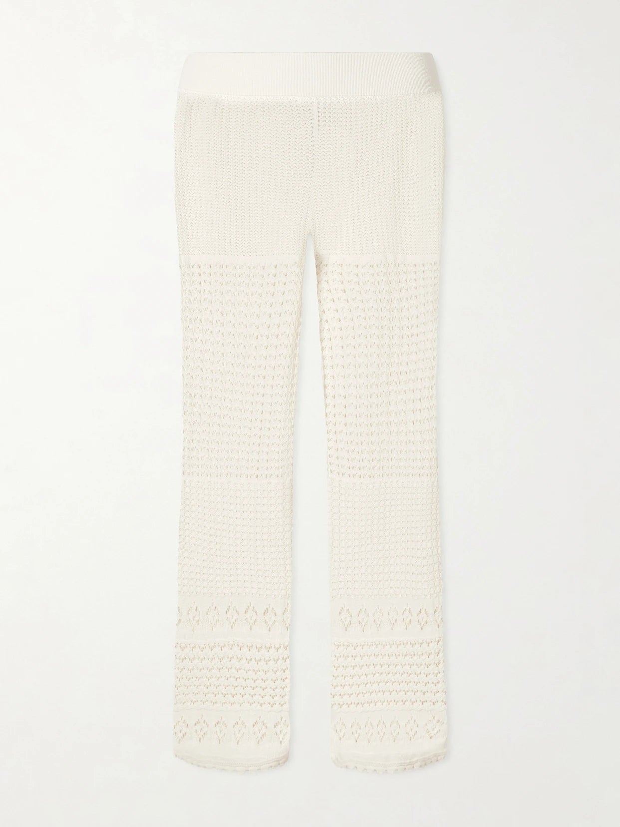 Embleme Crochet-knit Straight-leg Pants