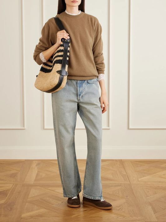 Image of Sneakers. Product name - Bryce Leather-trimmed Suede Sneakers in Chocolate colour by brand - ISABEL MARANT