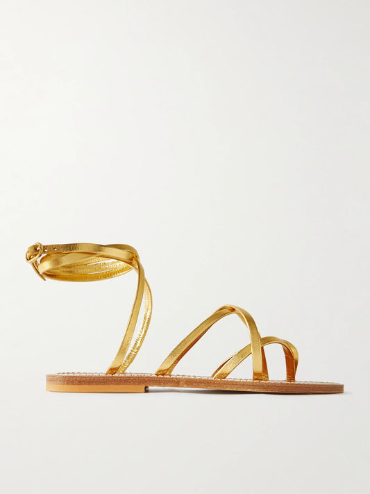 Zenobie Metallic Leather Sandals