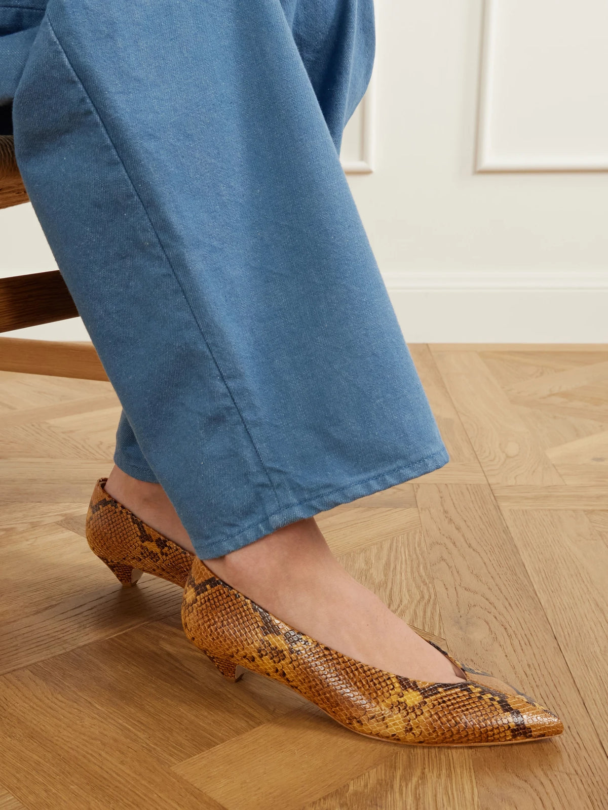Jamie Haller The Trap 35 Snake-effect Leather Pumps