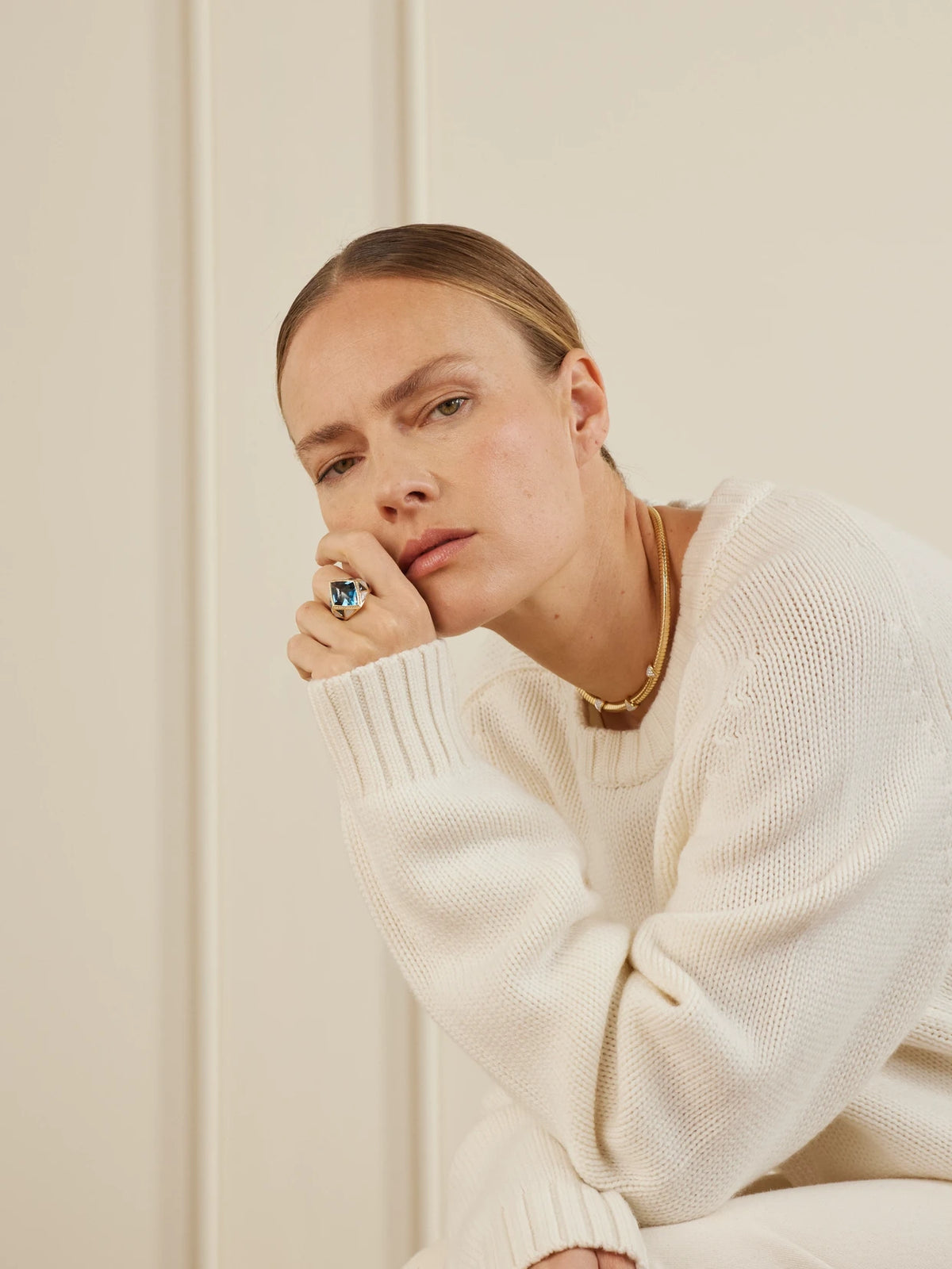 18-karat Gold Topaz, Diamond And Mother-of-pearl Ring