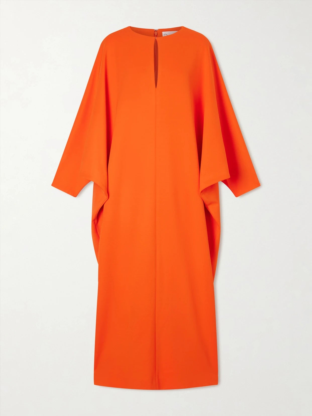 Image of Dresses. Product name - Draped Crepe Gown in Coral colour by brand - Oscar de la Renta