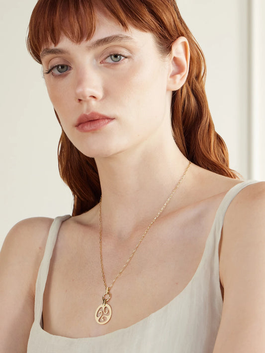 Image of Necklaces. Product name - Trippy Nomad 14-karat Gold Pendant Necklace in Multi colour by brand - Diane Kordas