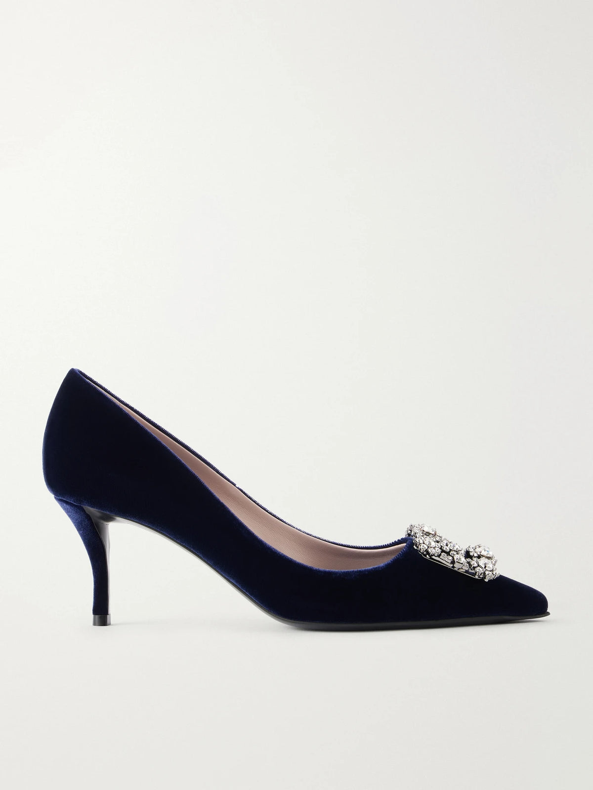 Roger Vivier Flower Strass 65 Crystal-embellished Velvet Pump