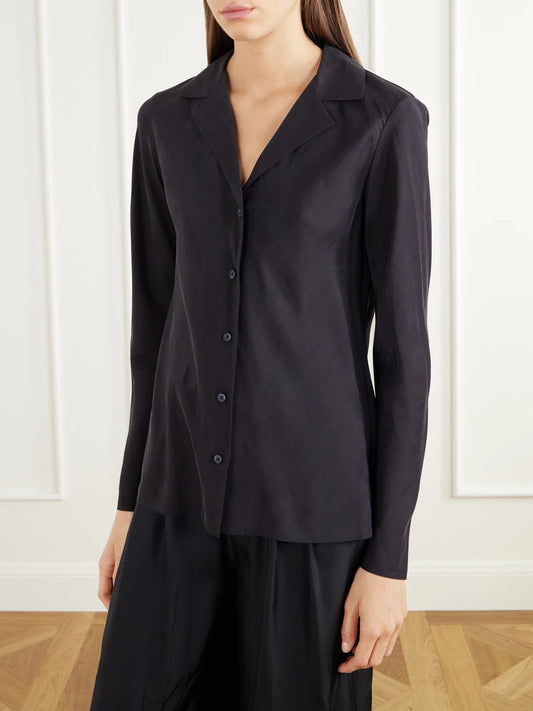 James Perse Washed Silk-habotai Shirt