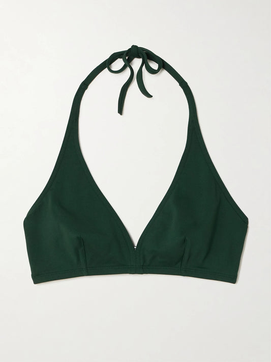 Image of Swimwear. Product name - Les Essentiels Gang Triangle Bikini Top in Green colour by brand - Eres