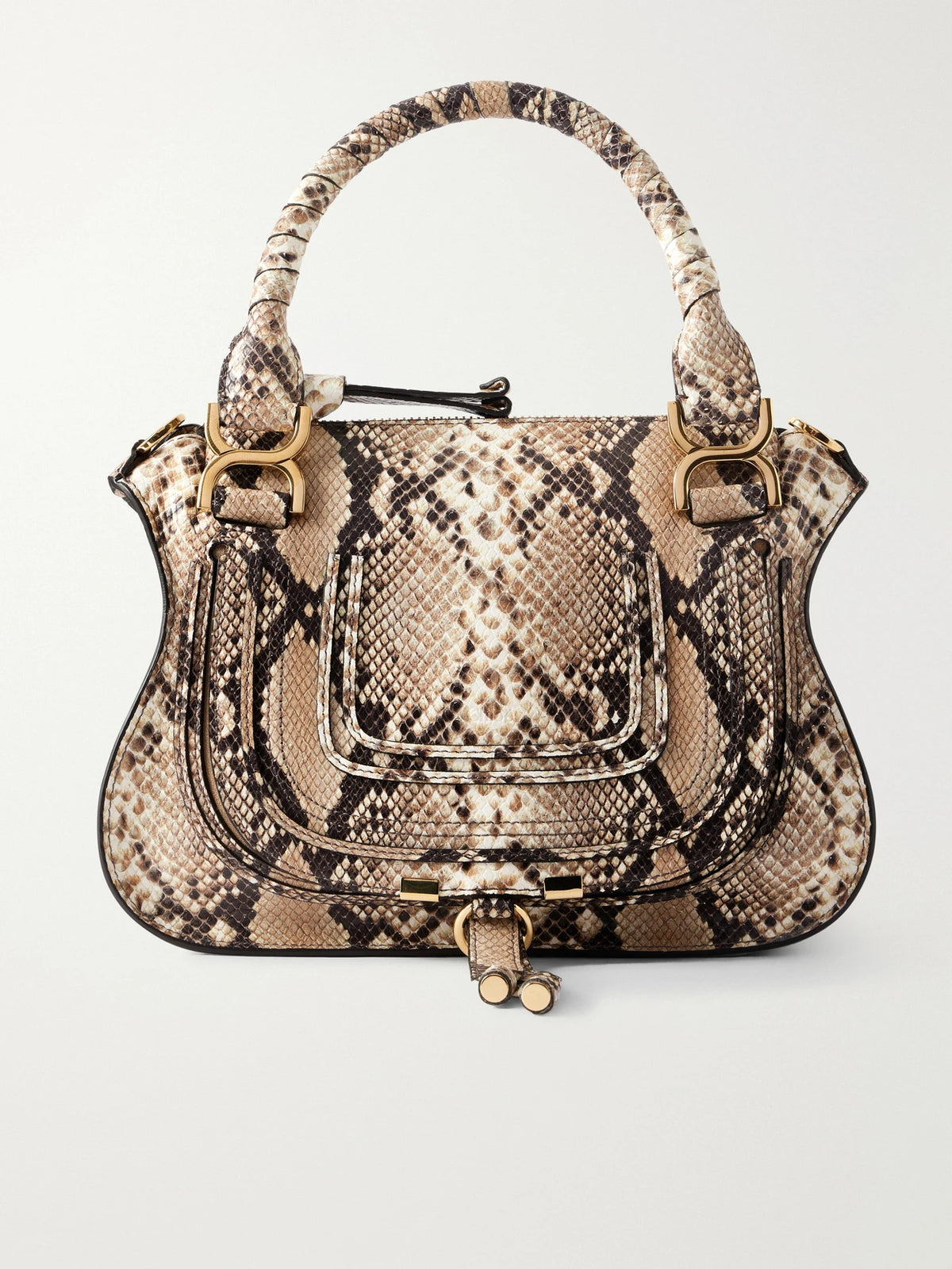 Marcie Snake-effect Leather Tote Bag